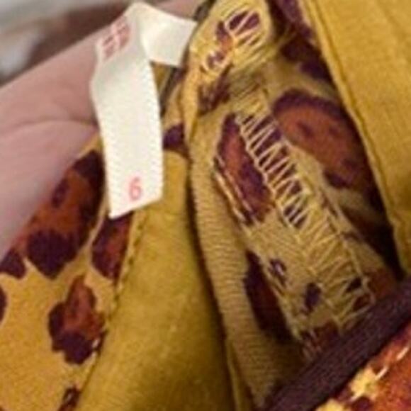 Free People Bennie Wide Legged Animal Print Flowing High Waisted Belted Pants - Picture 12 of 16